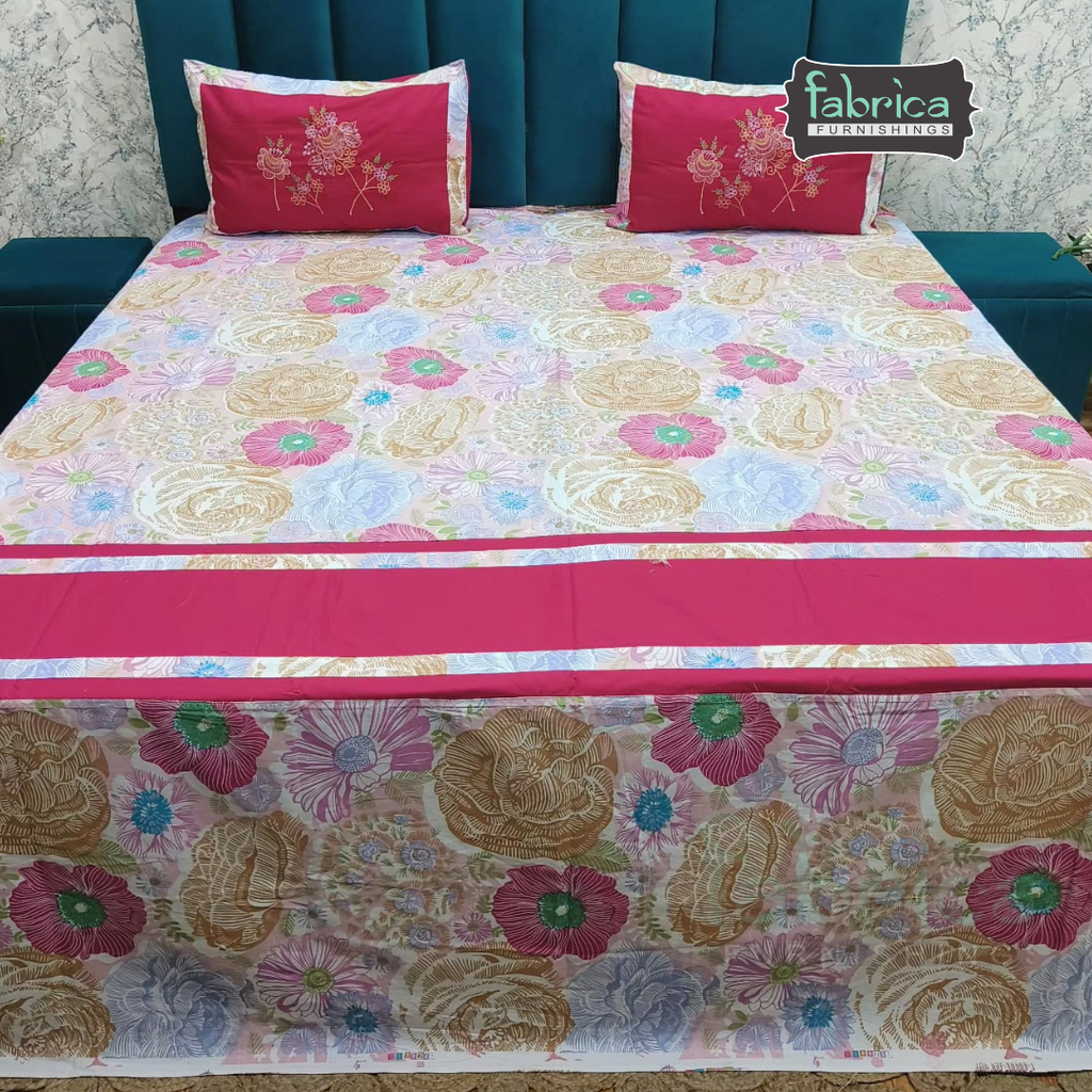 Fabby Designer Pure Cotton King Size Mix & Match Bedsheet