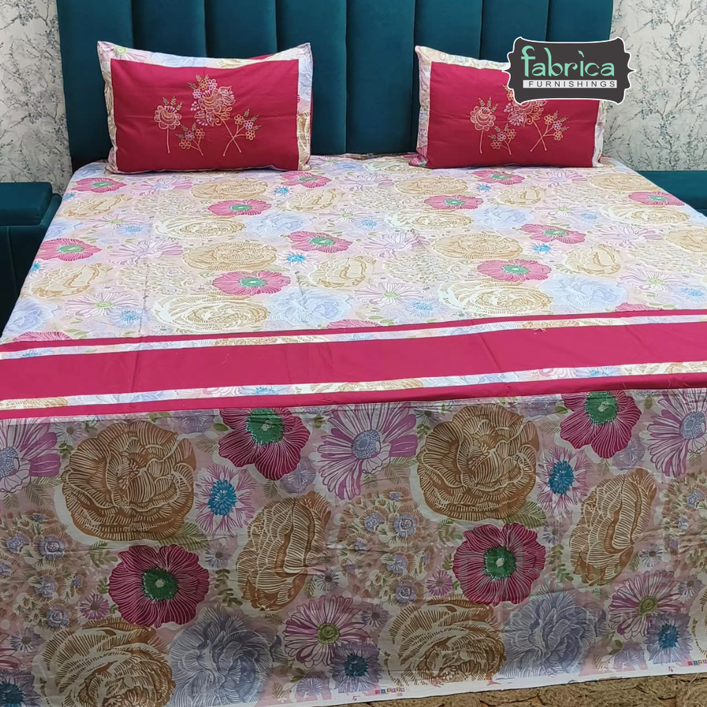 Fabby Designer Pure Cotton King Size Mix & Match Bedsheet