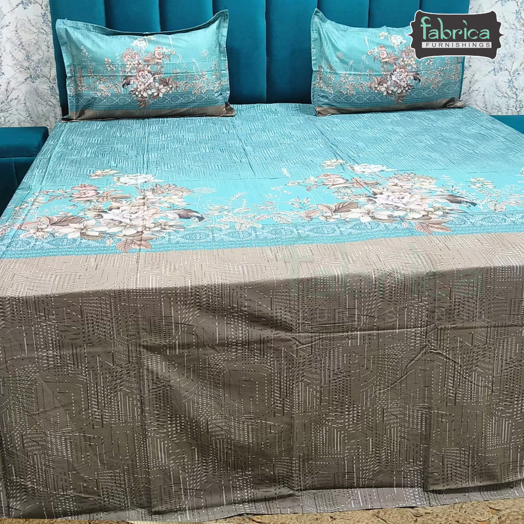 Digital Raga Printed King Size (400 Tc) Pure Cotton Bedsheet