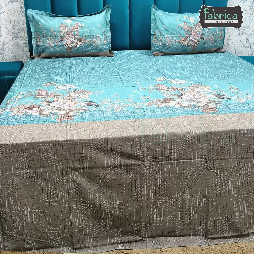 Digital Raga Printed King Size (400 Tc) Pure Cotton Bedsheet