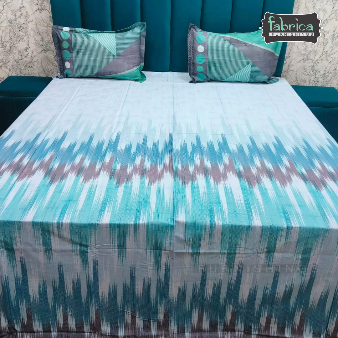 Digital Raga Printed King Size (400 Tc) Pure Cotton Bedsheet