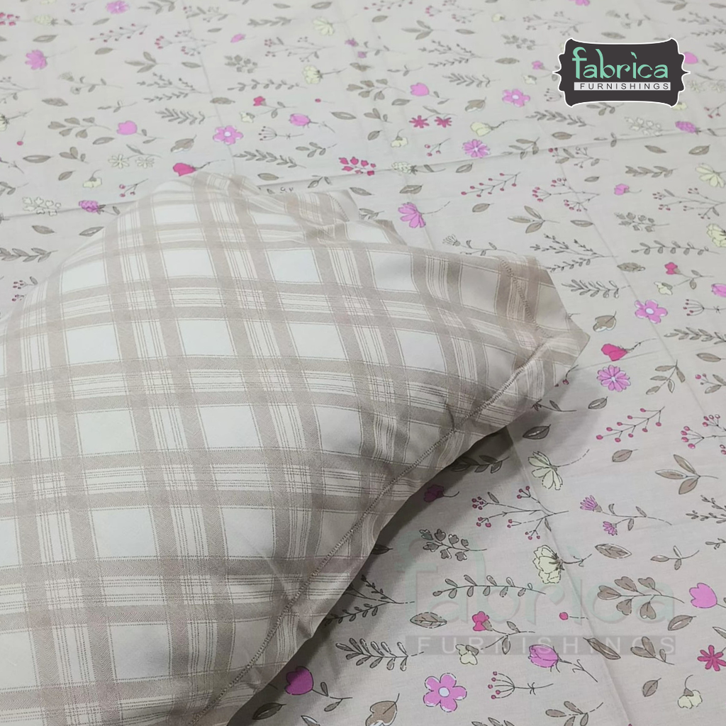 Summer Blues Super King Size Pure Cotton Printed Bedsheet Set