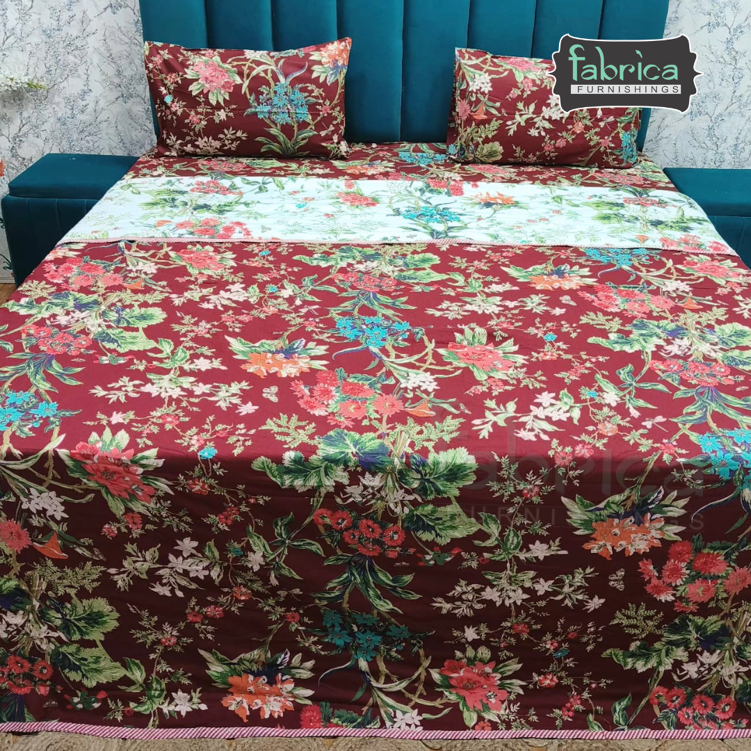 Discharge Printed Pure cotton King Size 4 pcs Bedding Set