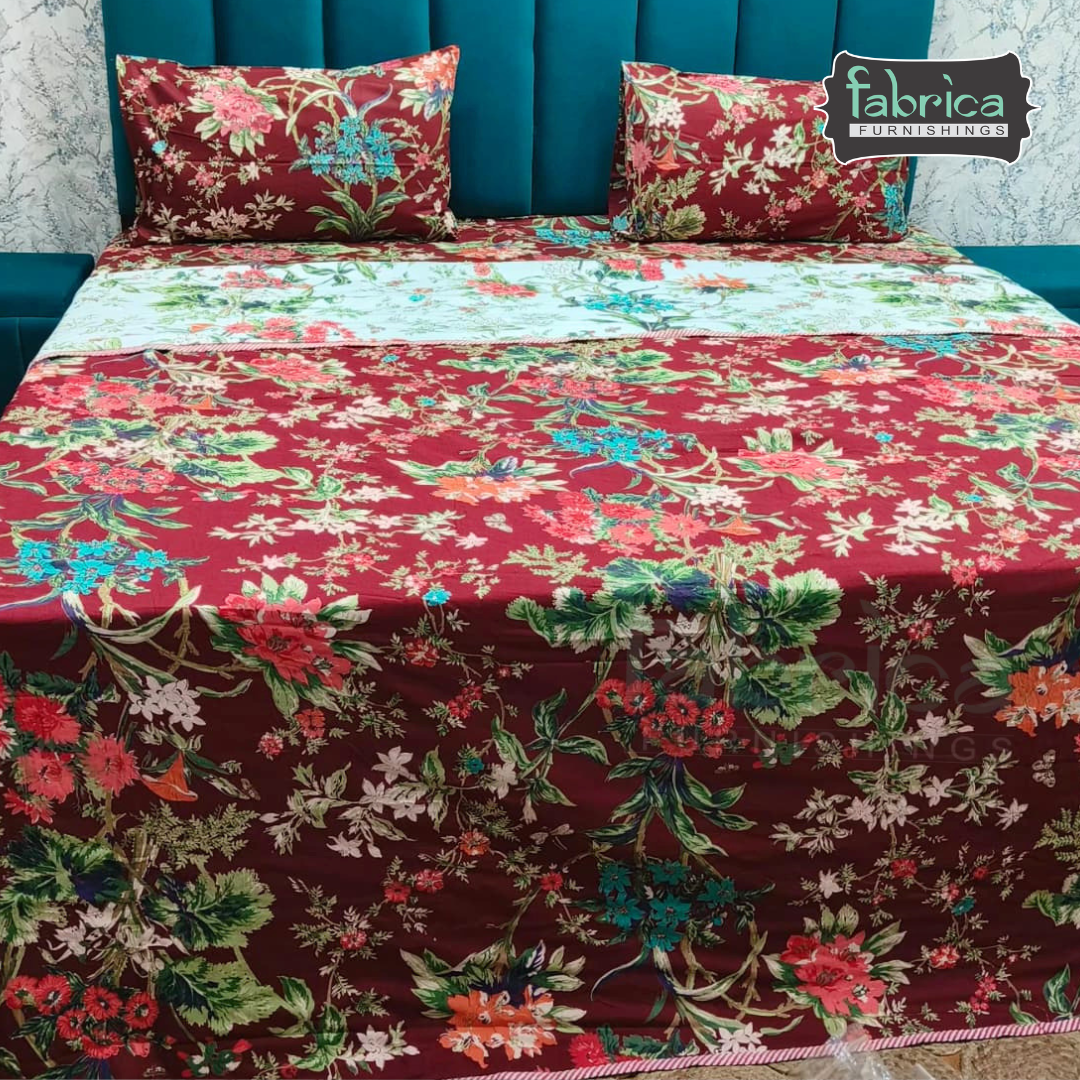 Discharge Printed Pure cotton King Size 4 pcs Bedding Set