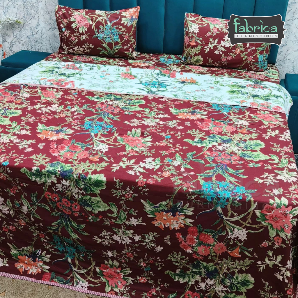 Discharge Printed Pure cotton King Size 4 pcs Bedding Set