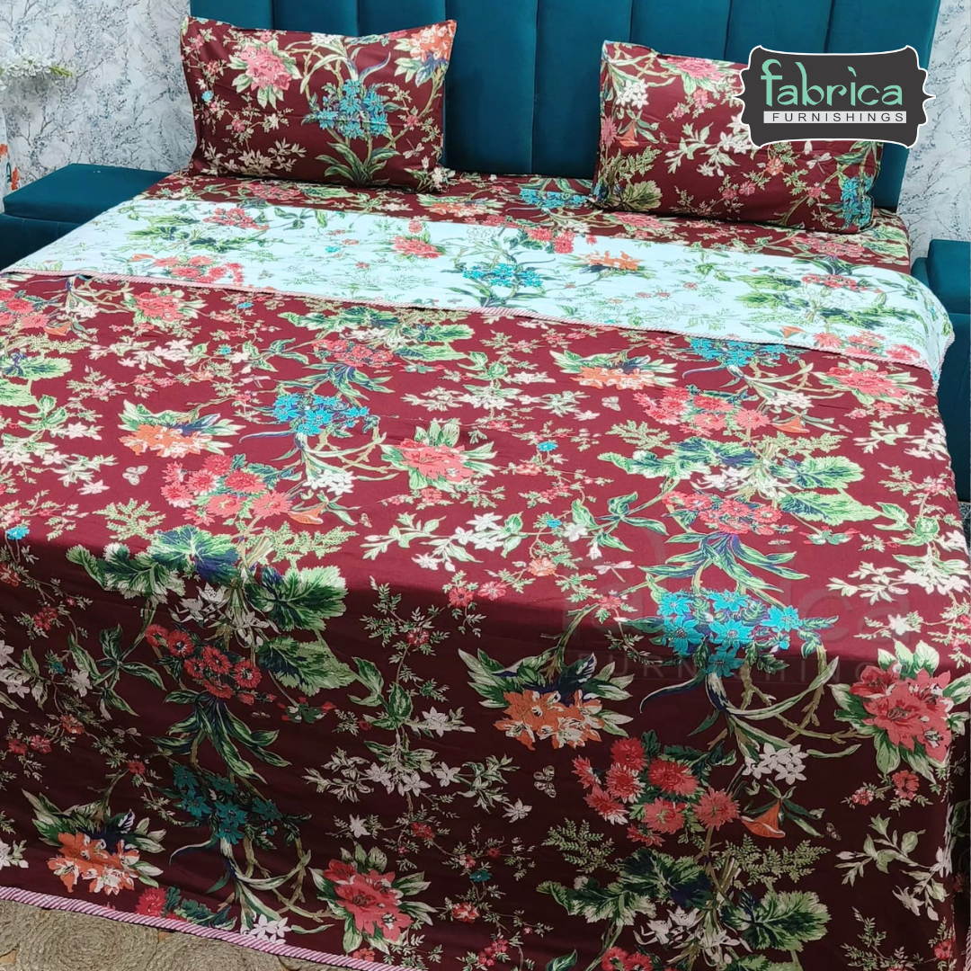 Discharge Printed Pure cotton King Size 4 pcs Bedding Set