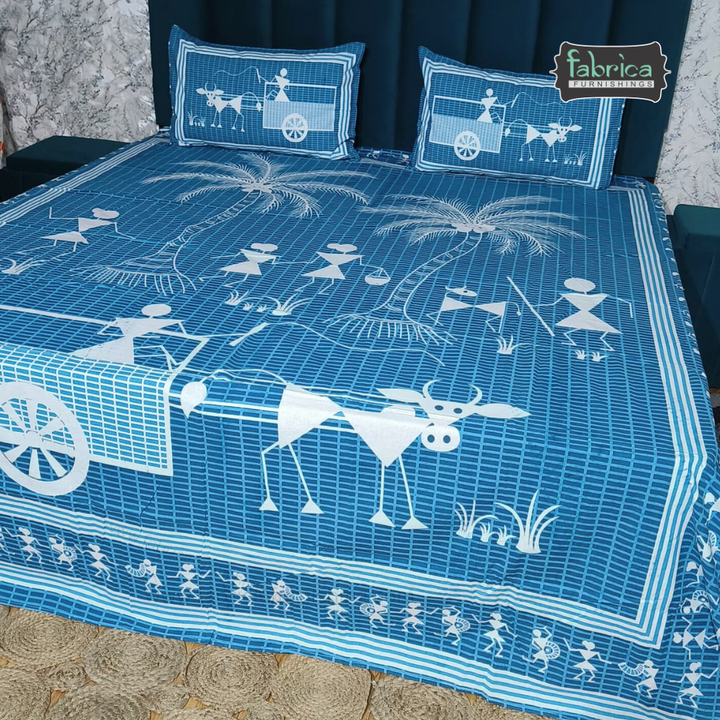 Anukriti Printed Pure Cotton King Size Bedsheet set