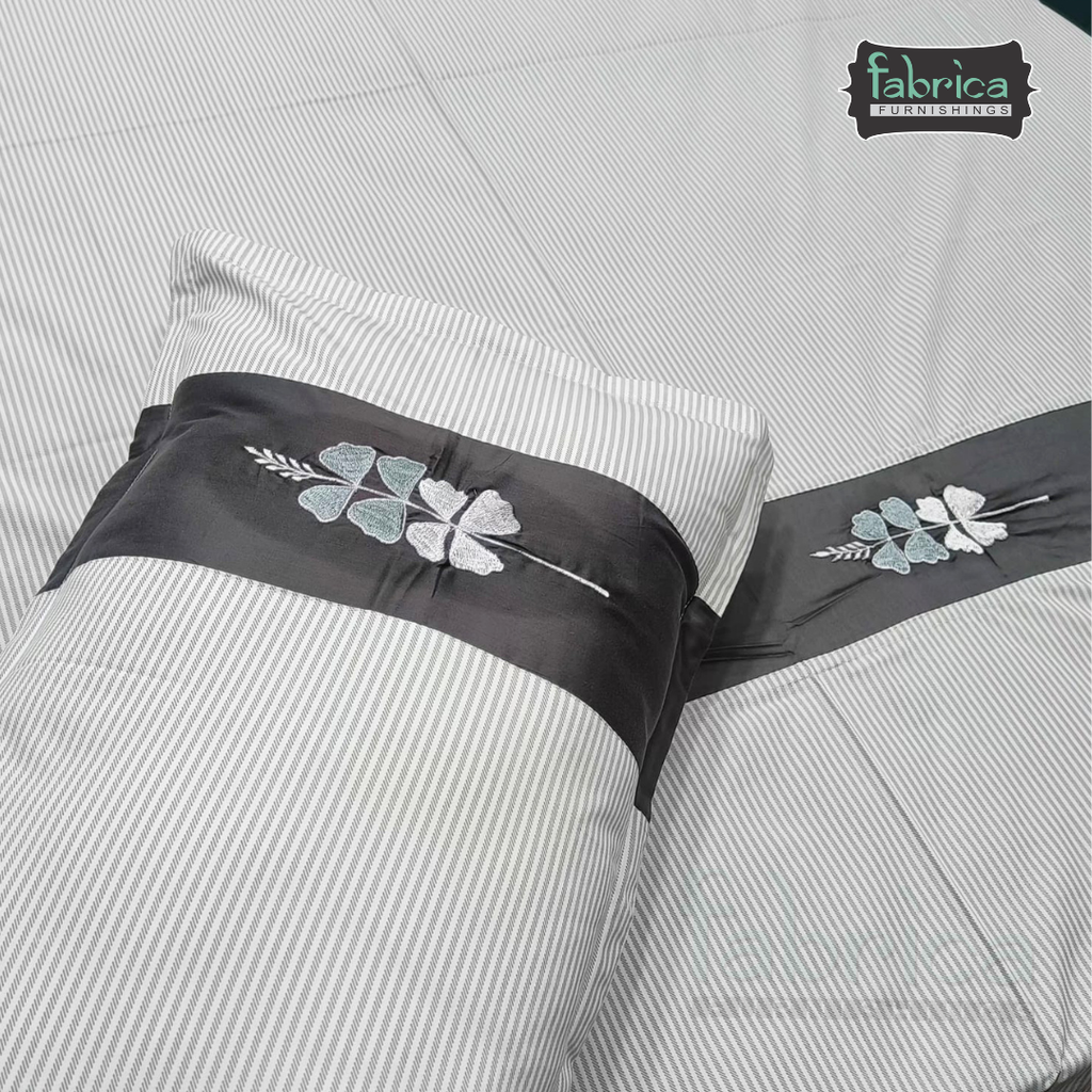 Shahi karigari Pure Cotton Designer Kingsize Embroidered Bedsheet