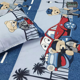 Fabby Home cartoon Print Cotton Double Bedsheet