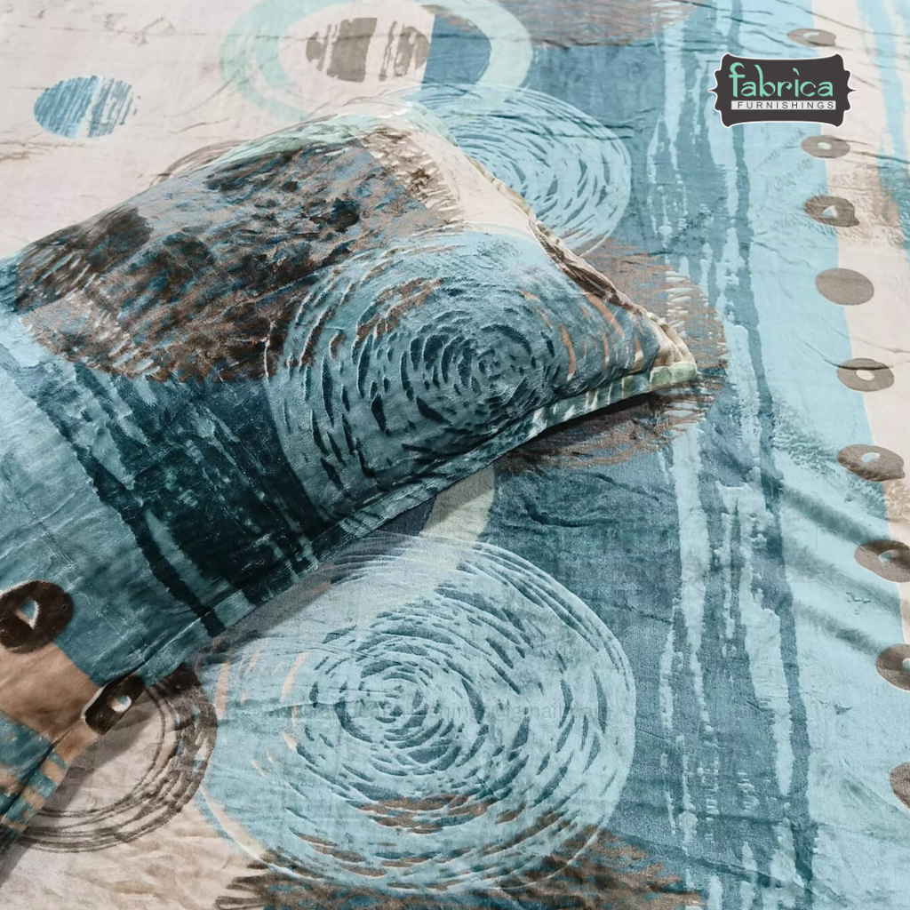 Iris Printed Premium Super King Size Woolen Bedsheet Set