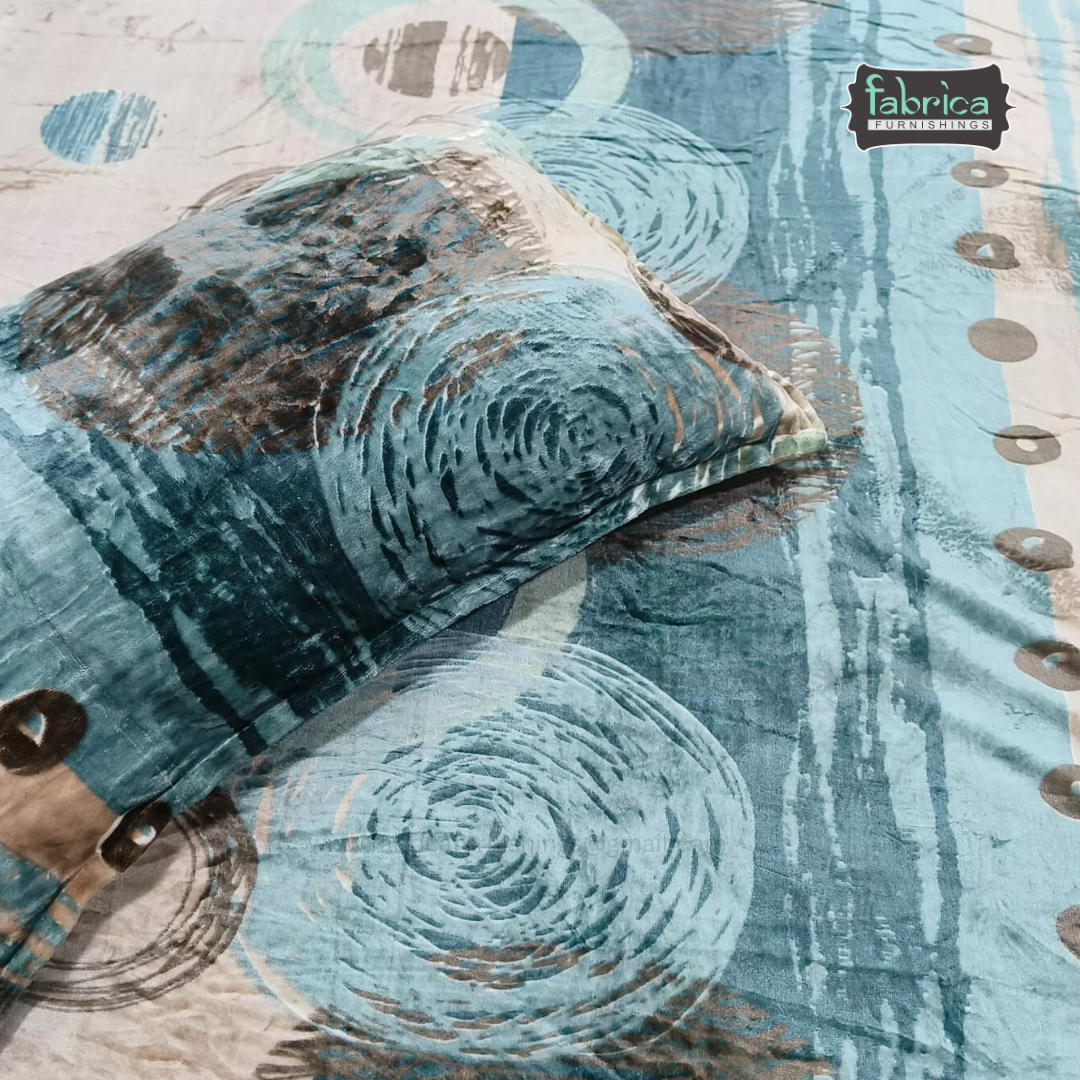 Iris Printed Premium Super King Size Woolen Bedsheet Set