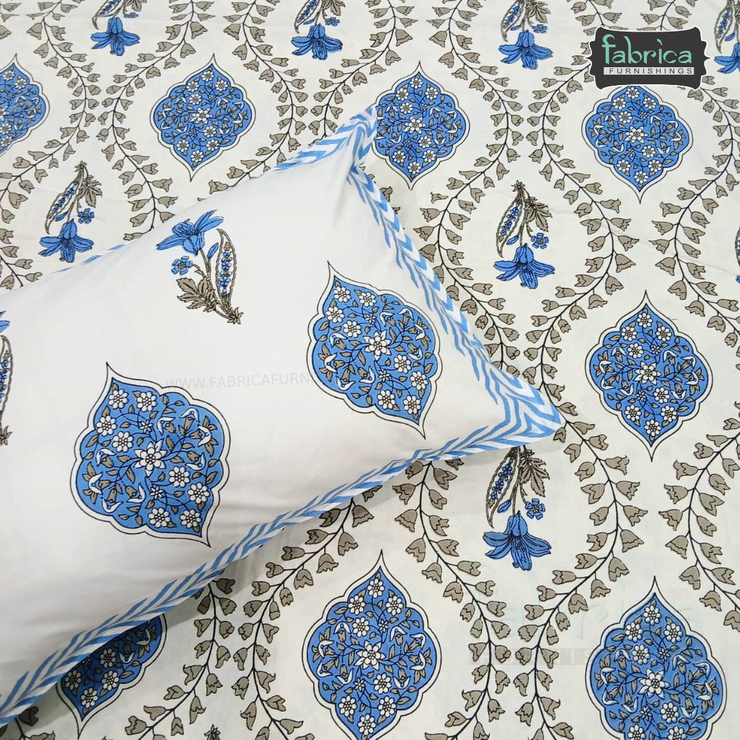 Sadabahar Anokhi Printed Pure Cotton  King Size Bedsheet Set