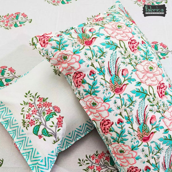 Rangoli Pure Cotton Handblock Super Kingsize Bedsheet