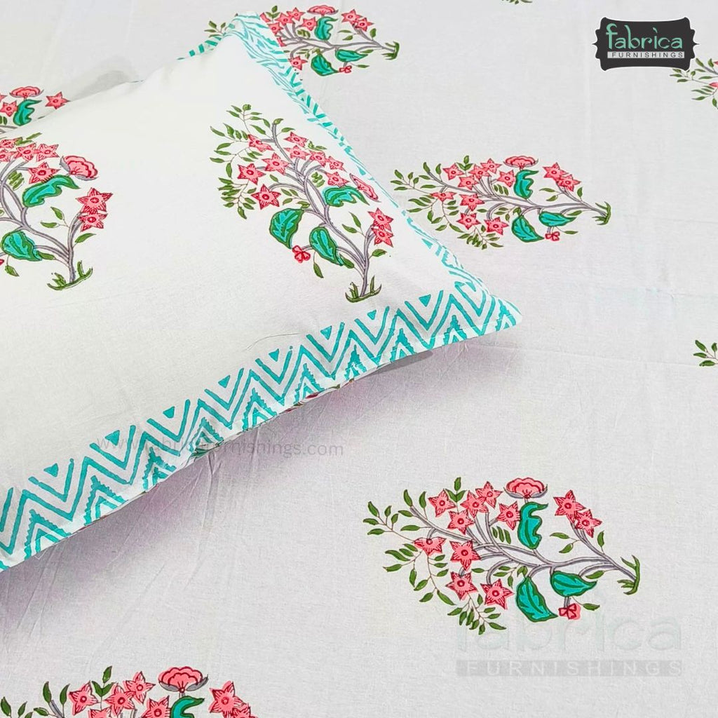 Rangoli Pure Cotton Handblock Super Kingsize Bedsheet