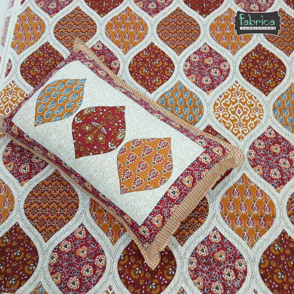 Sadabahar Anokhi Printed Pure Cotton  King Size Bedsheet Set