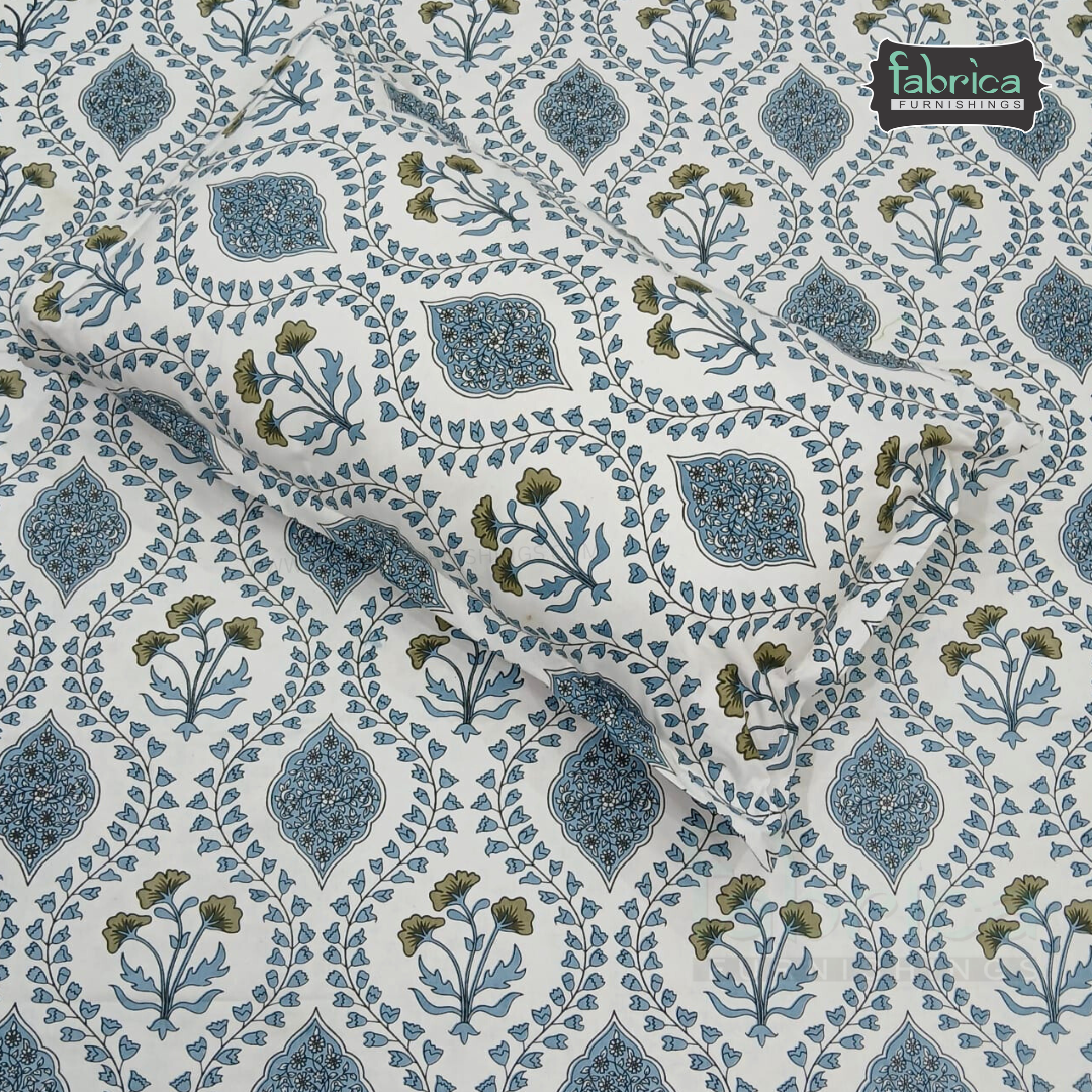 Sadabahar Anokhi Printed Pure Cotton  King Size Bedsheet Set