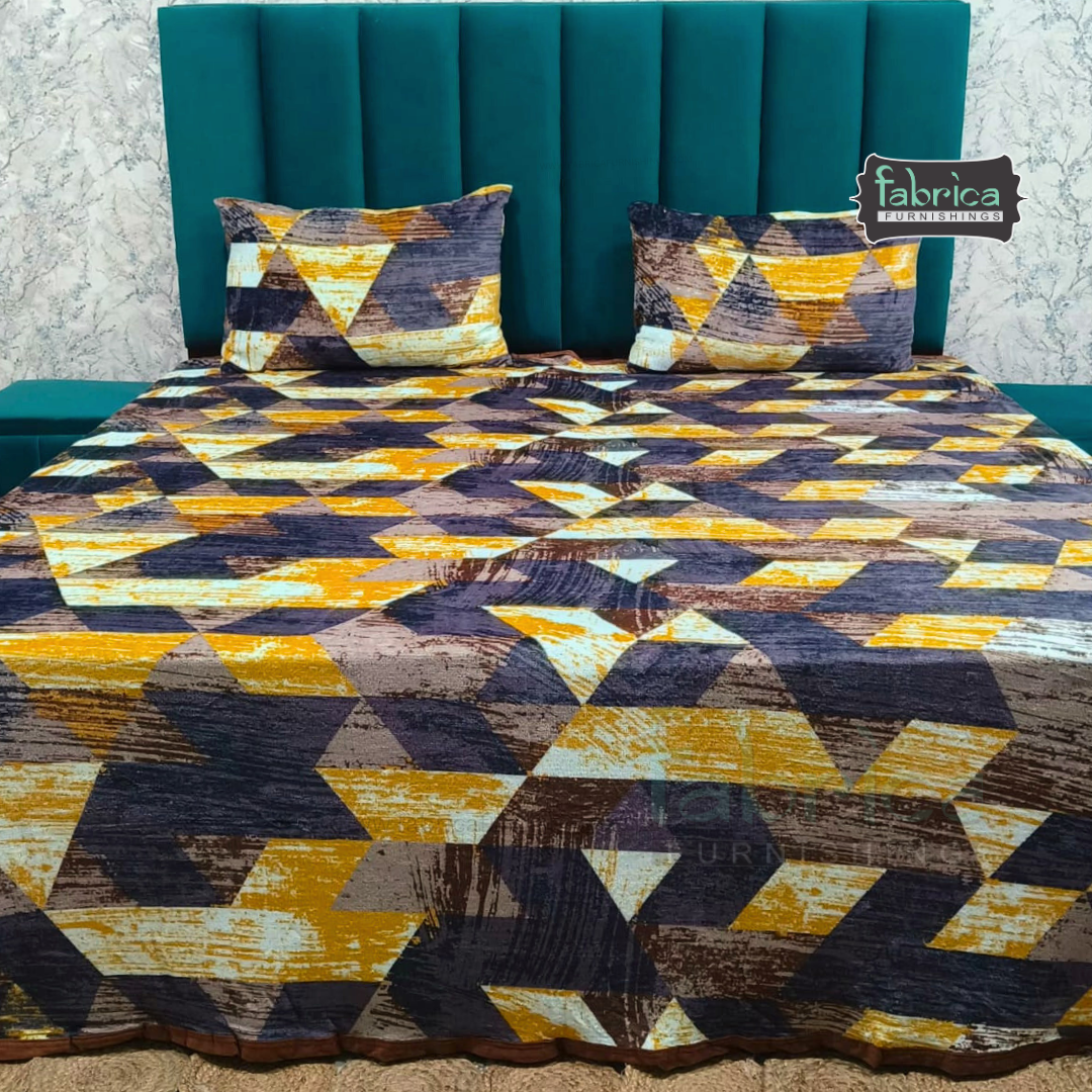 Premium Double bed Winter Embossed Bedsheet Set