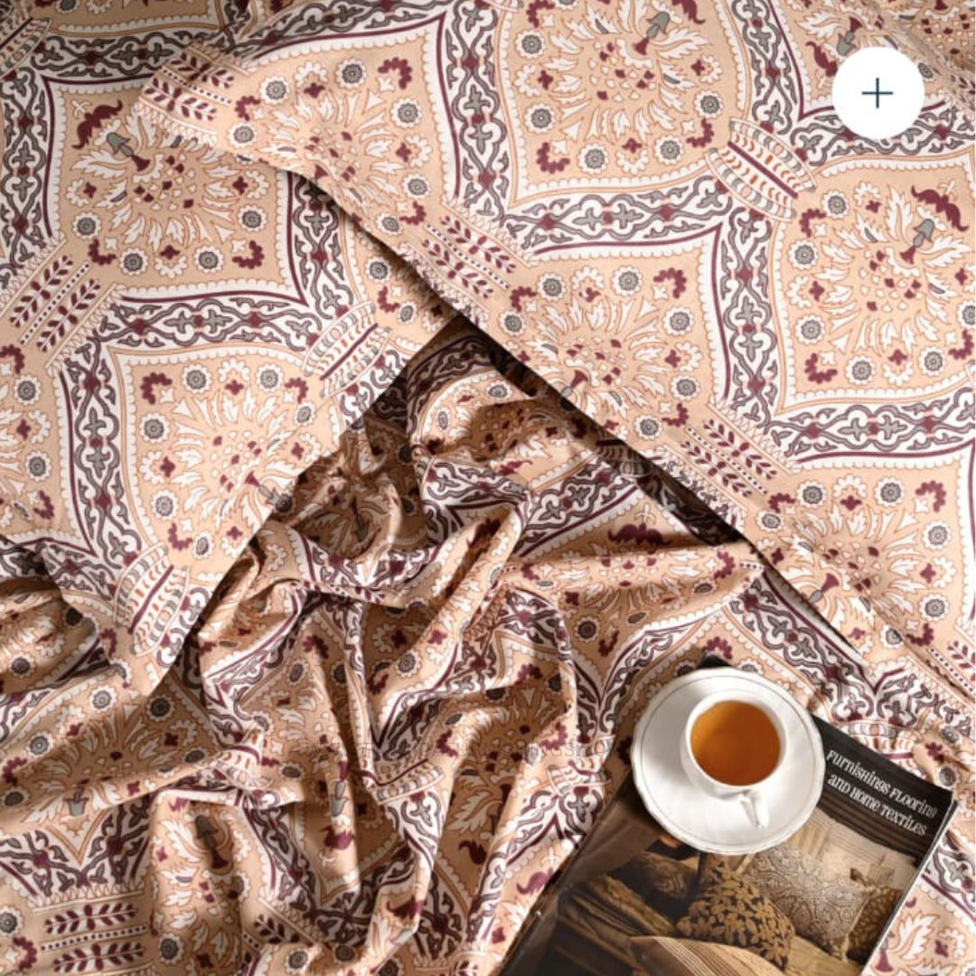 Majestic printed pure cotton king size bedsheet set
