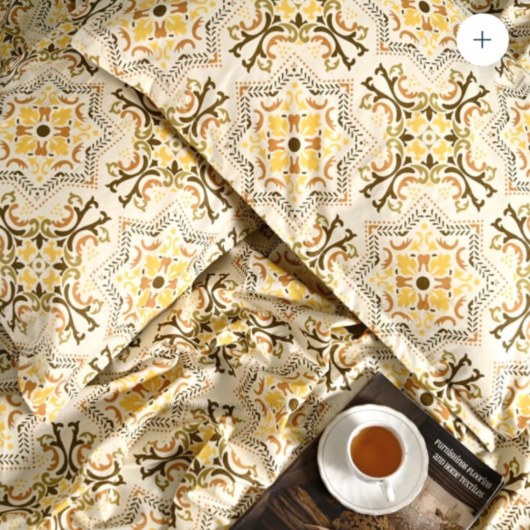 Majestic printed pure cotton king size bedsheet set