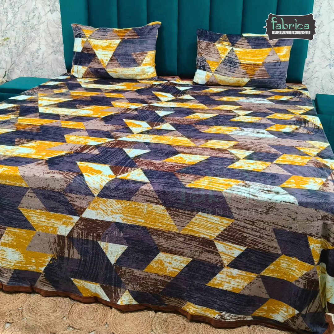 Premium Double bed Winter Embossed Bedsheet Set