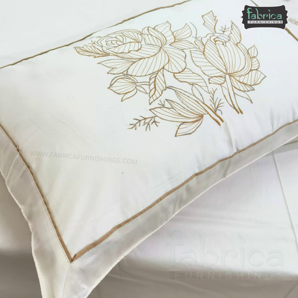 Luxury  Designer Cotton Embroider King Size Bed Sheets