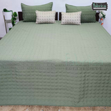 Monarch Quilted Embroidered 5 Piece Bedding Set