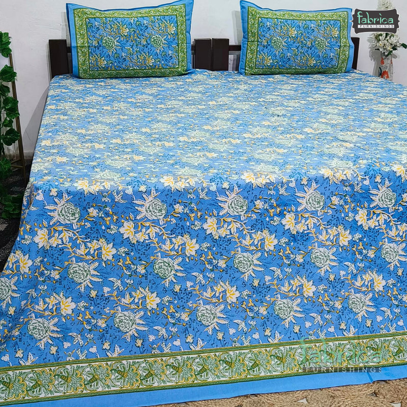 Rajwada Print King Size Pure Cotton King Size Bedsheet