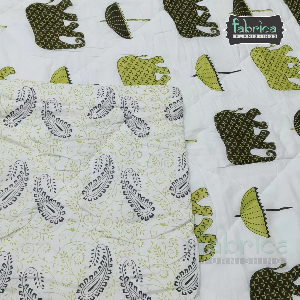 Mughal Nazakat Handblock Printed Single Bed Pure Cotton Ac Quilt