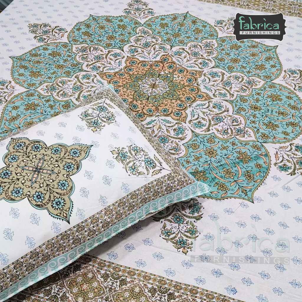 Gulnaar Printed Pure Cotton king size Bedsheet Set