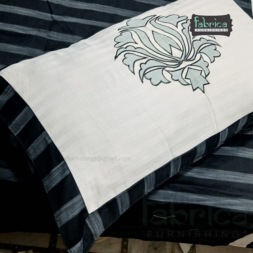 Fabby Home Decor Designer Kingsize Embroidered Bedsheet