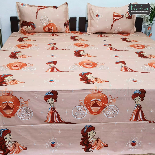Fabby Home cartoon Print Cotton Double Bedsheet