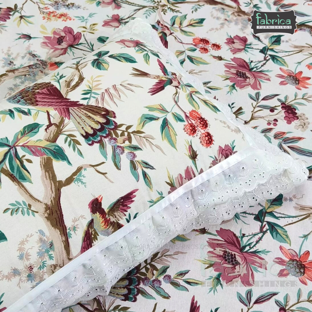 Traditional Anokhi Prints Pure Cotton King Size Lacework  Bedsheet