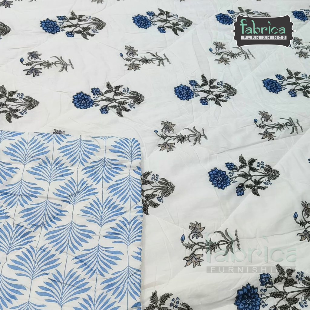 Mughal Nazakat Handblock Printed Single Bed Pure Cotton Ac Quilt