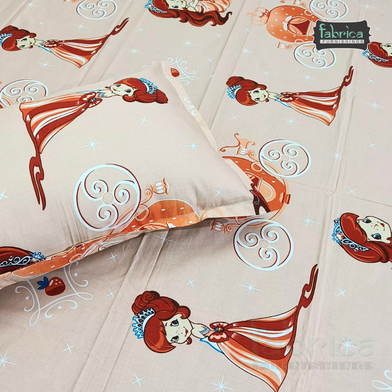 Fabby Home cartoon Print Cotton Double Bedsheet