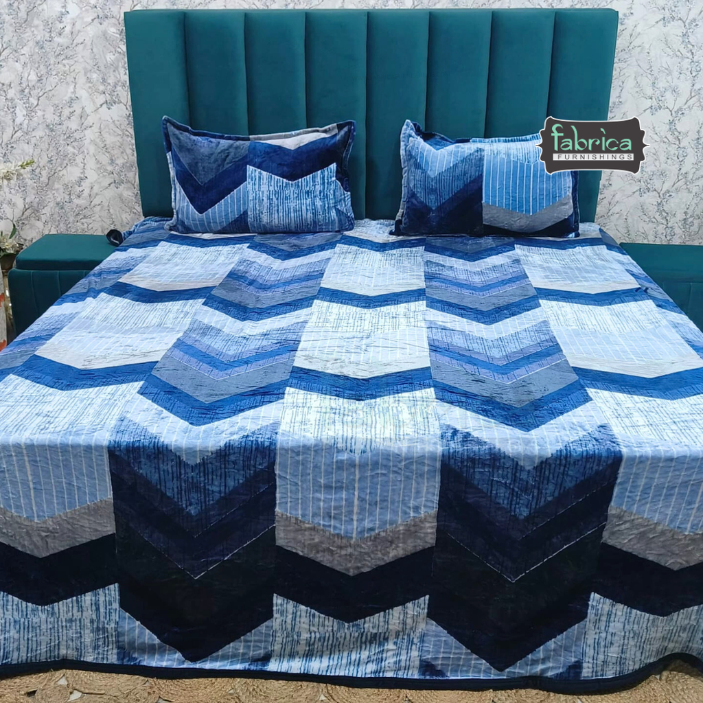 Iris Printed Premium Super King Size Woolen Bedsheet Set