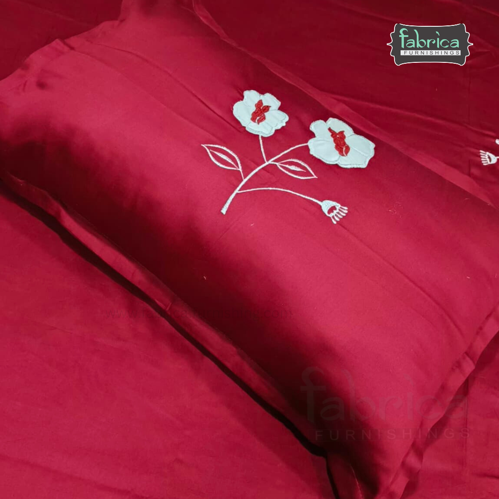 Fabby Home Designer Embroidered King Size Bedsheet Set