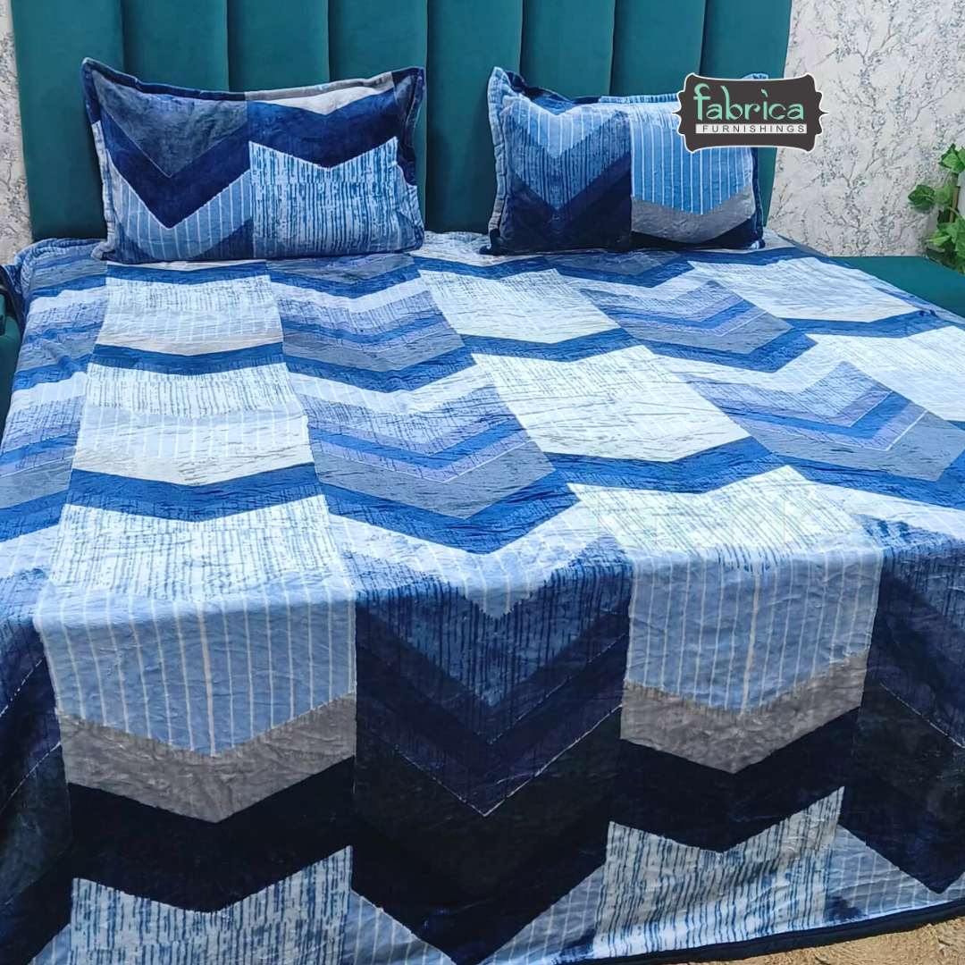 Iris Printed Premium Super King Size Woolen Bedsheet Set