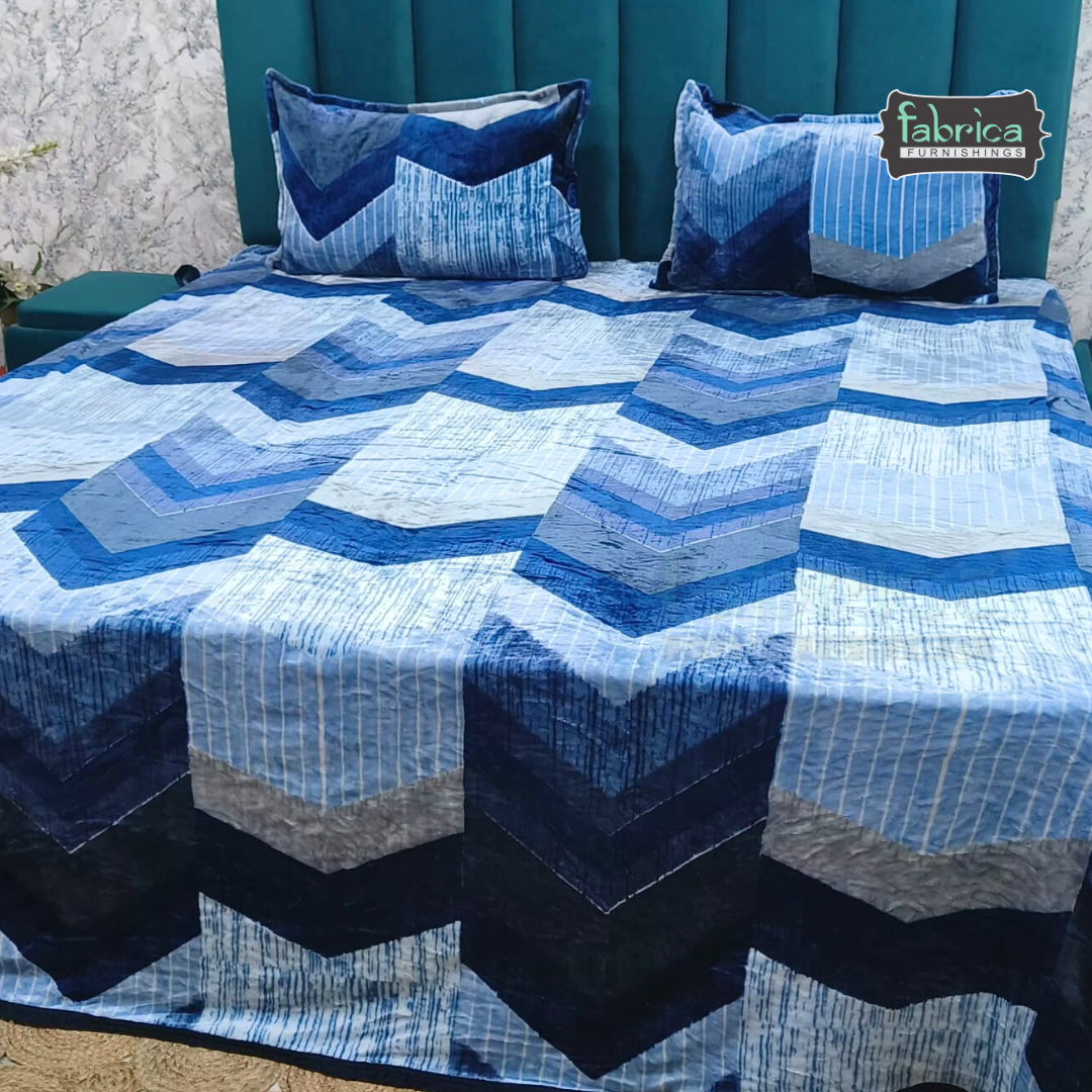 Iris Printed Premium Super King Size Woolen Bedsheet Set