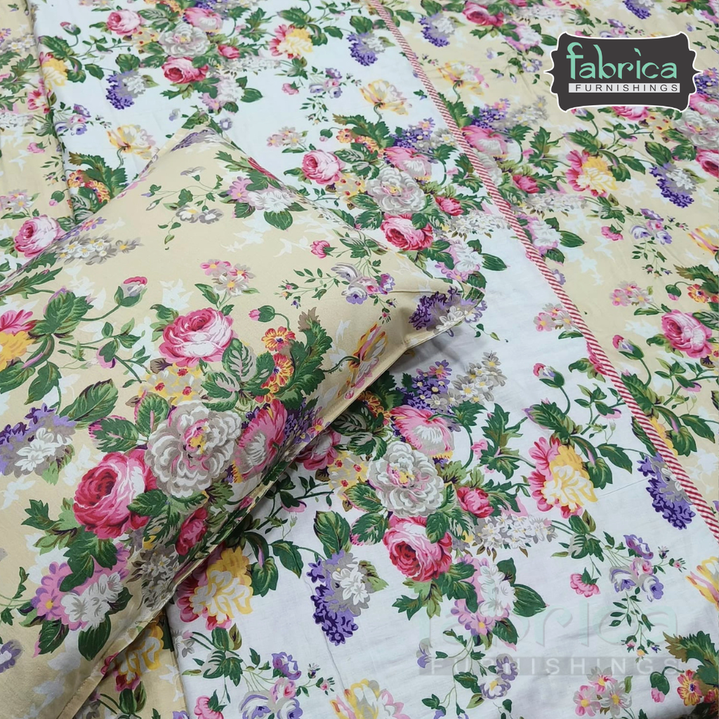 Discharge Printed Pure cotton King Size 4 pcs Bedding Set