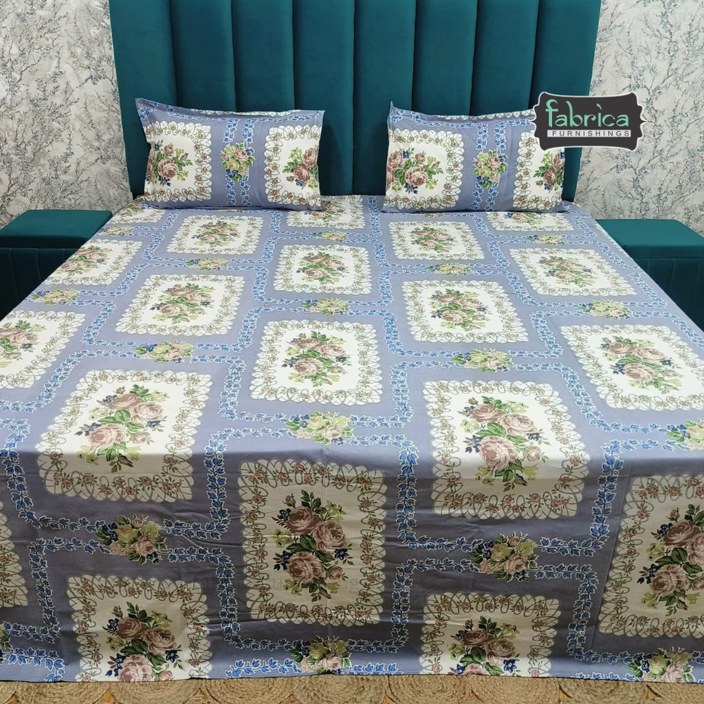 Sadabahar Anokhi Printed Pure Cotton  King Size Bedsheet Set