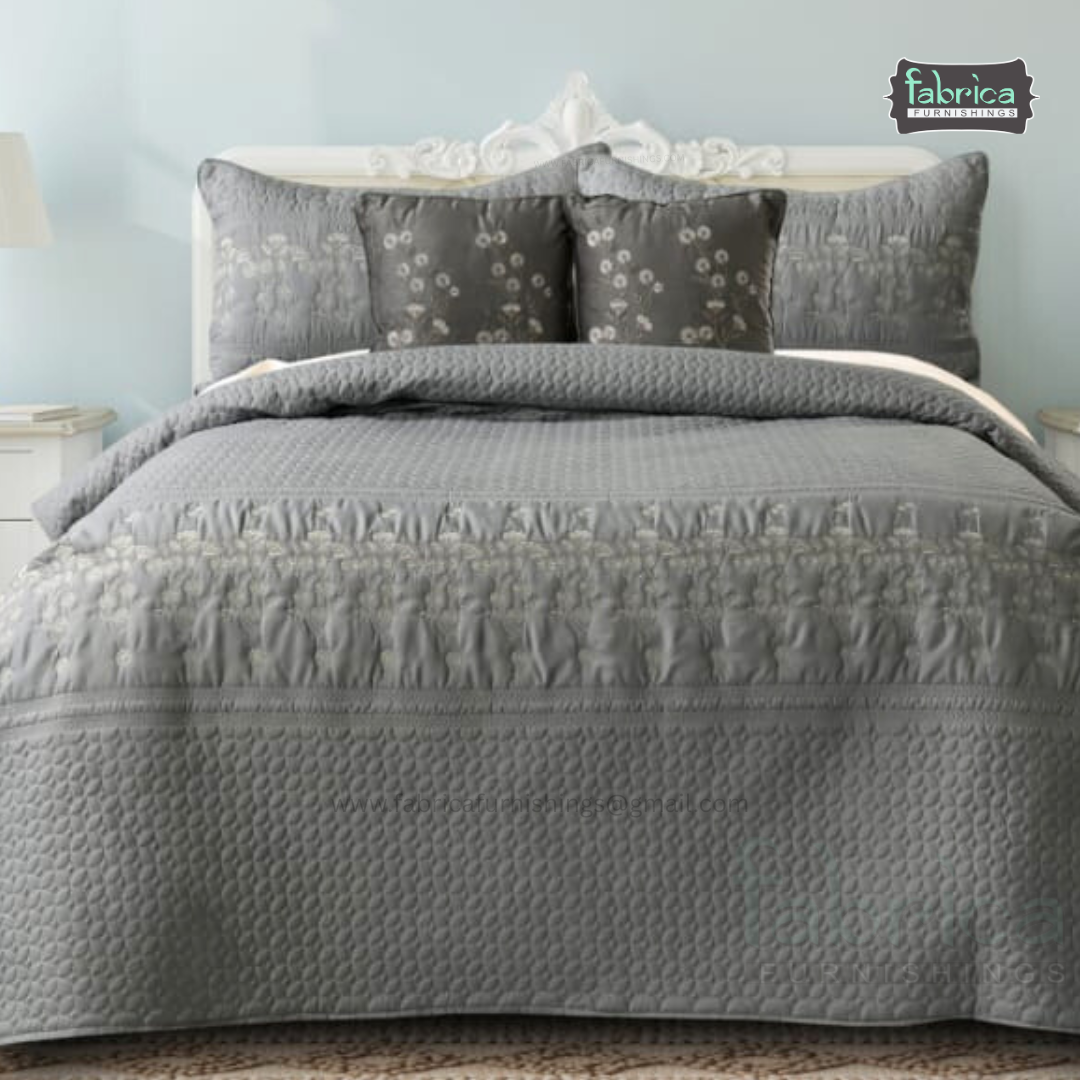 Harvest Embroidered King Size Bedcover set