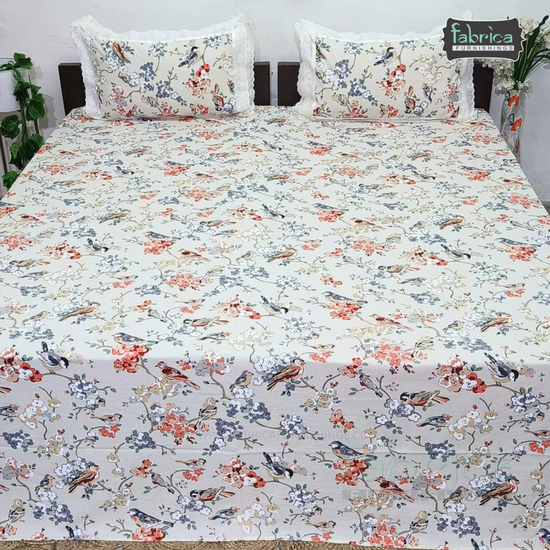 Traditional Anokhi Prints Pure Cotton King Size Lacework  Bedsheet
