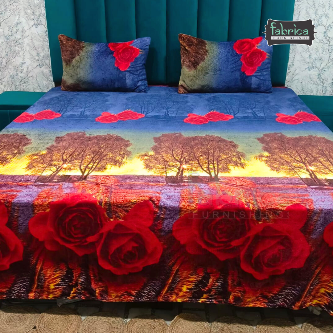 Premium Double bed Winter Embossed Bedsheet Set