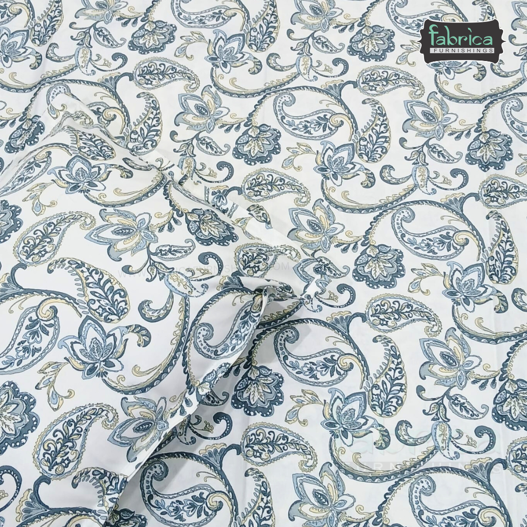 Petal Paradise Queen Size Pure Cotton Printed Bedsheet