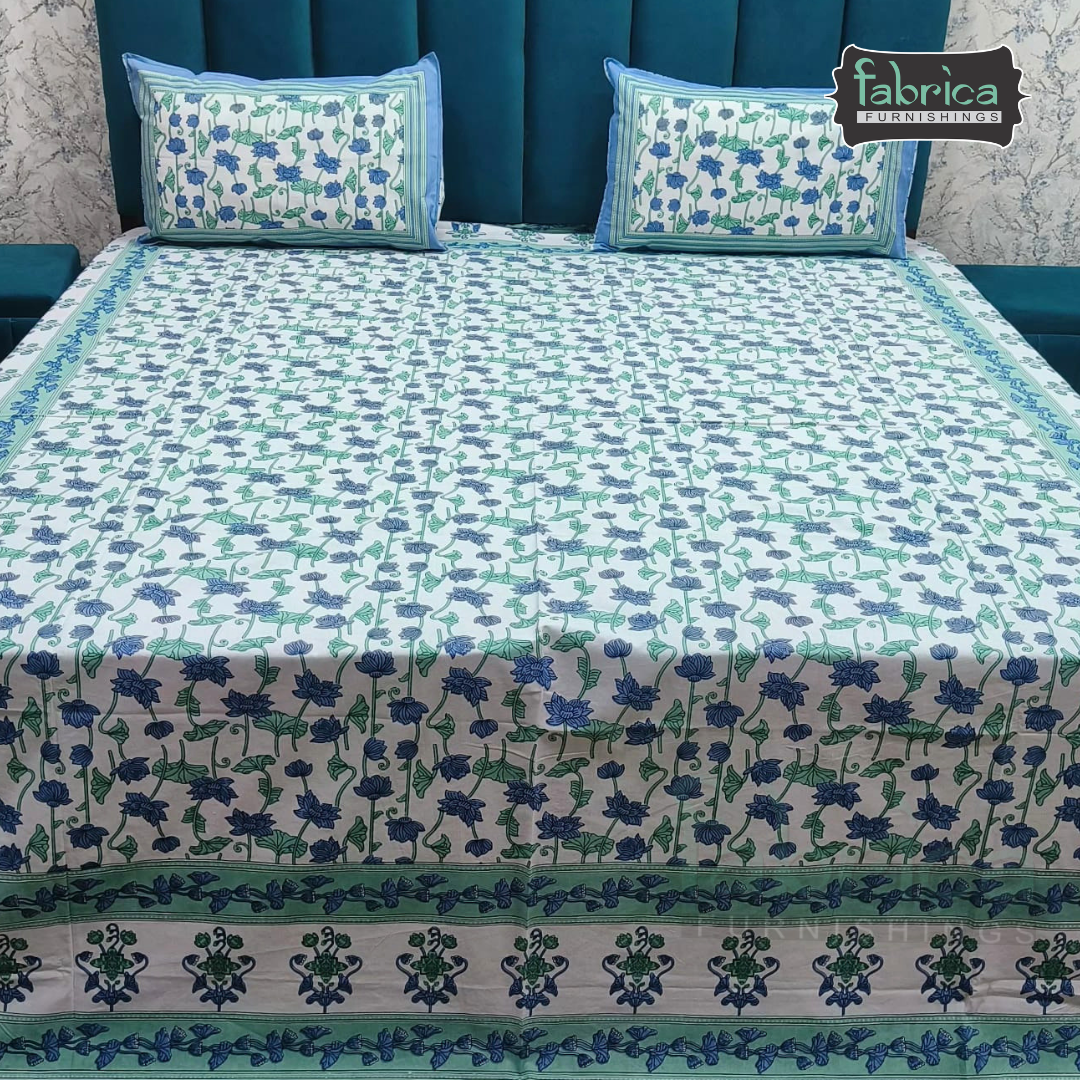 Gulnaar Printed Pure Cotton king size Bedsheet Set