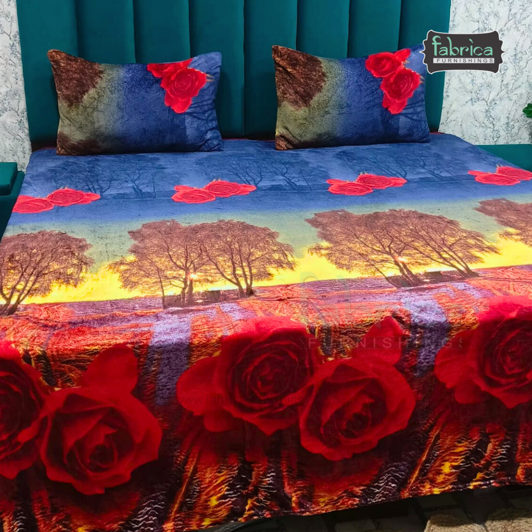 Premium Double bed Winter Embossed Bedsheet Set