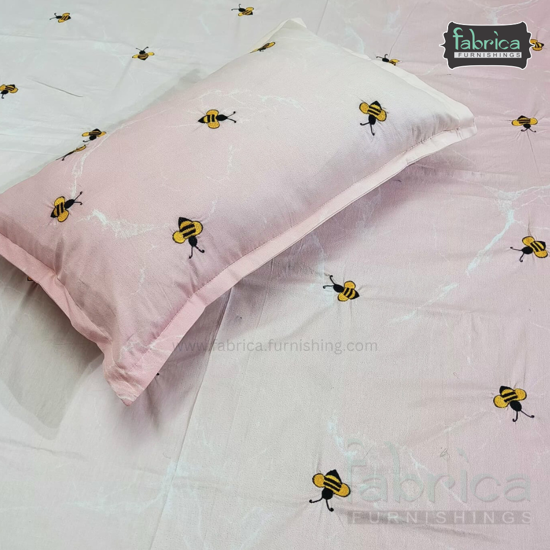Floral Bloom Embroidered King Size Pure Cotton Bedsheet Set