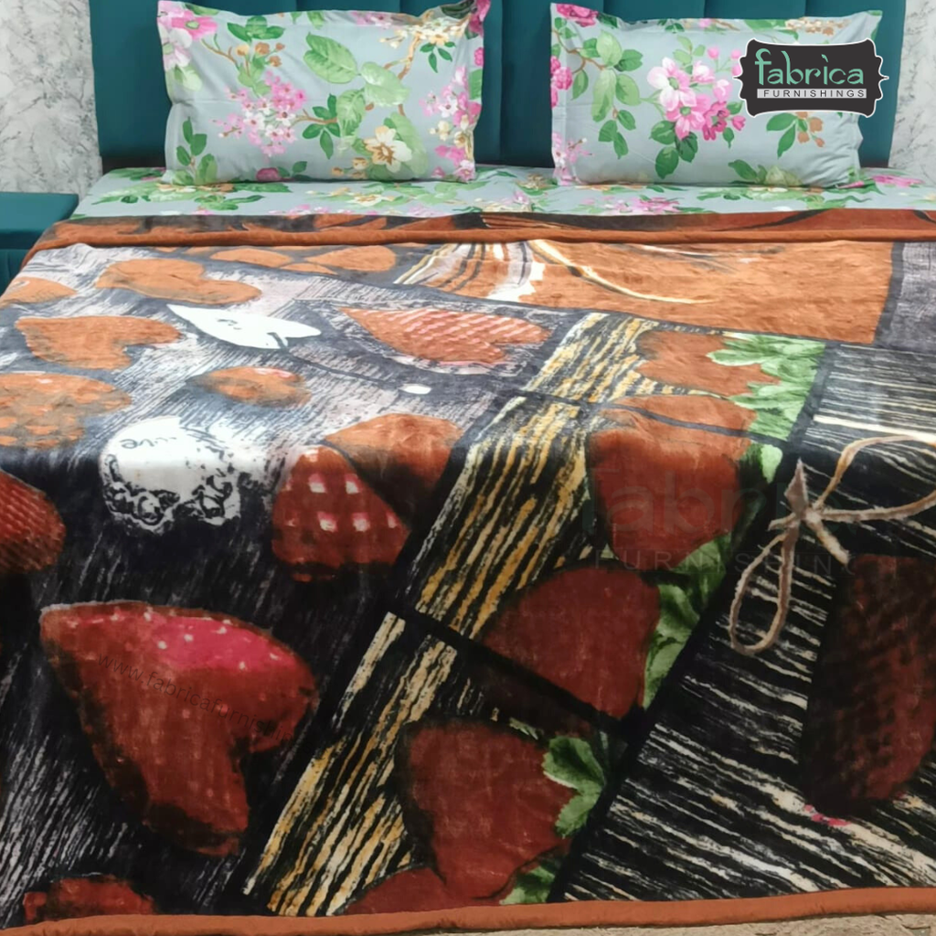 Royal comfort Floral Printed Double Bed Blanket