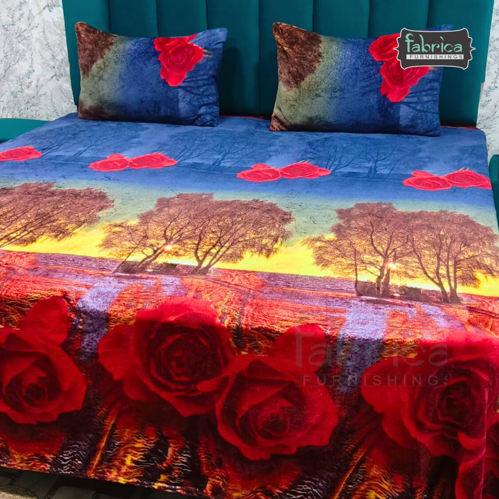 Premium Double bed Winter Embossed Bedsheet Set
