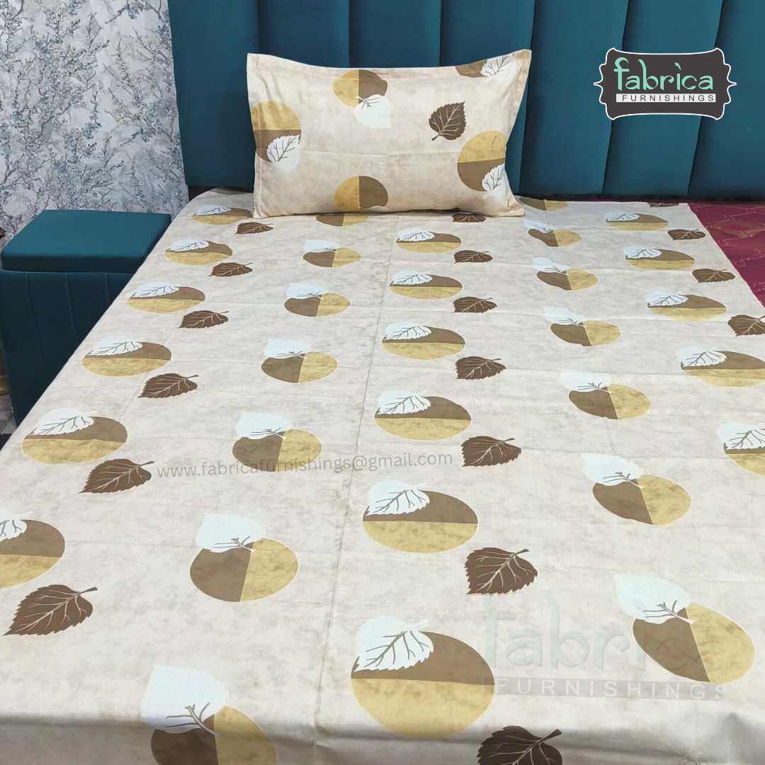 Calm Petals  Printed Pure Cotton Single Bed Sheet